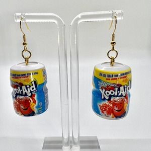 Kool Aid Earrings - Tropical Punch Drink Powder Cans - Mini Brands Earrings